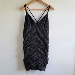[*3 Items For $20 In Bundle*] Wild Fable Black Dress Metallic Ruching size L